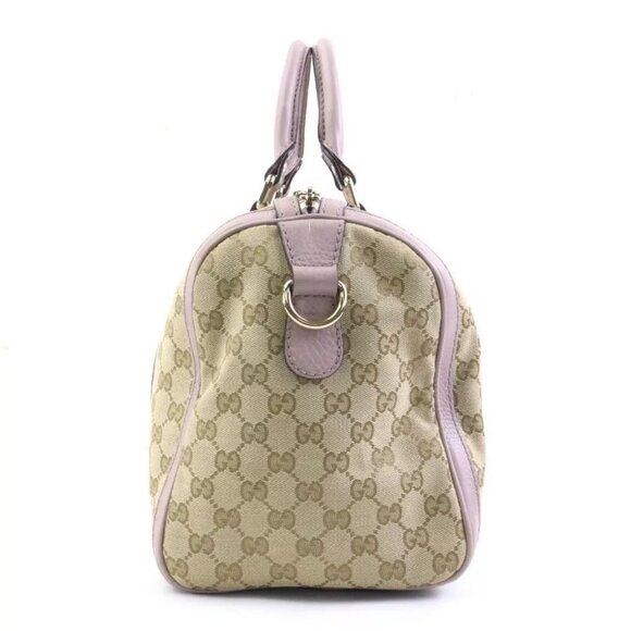 Auth GUCCI Handbag Shoulder Bag Beige/Light Purple GG Canvas/Leather - Picture 4 of 16